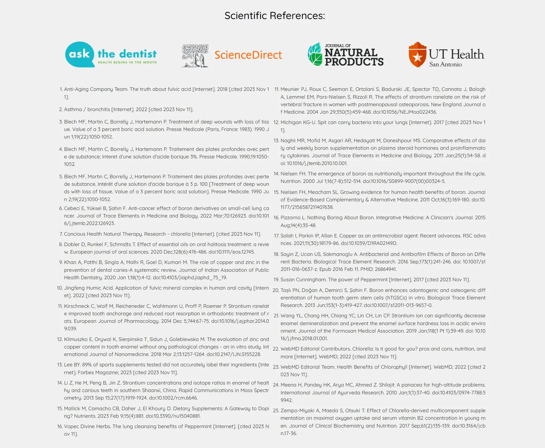 Scientific Reference